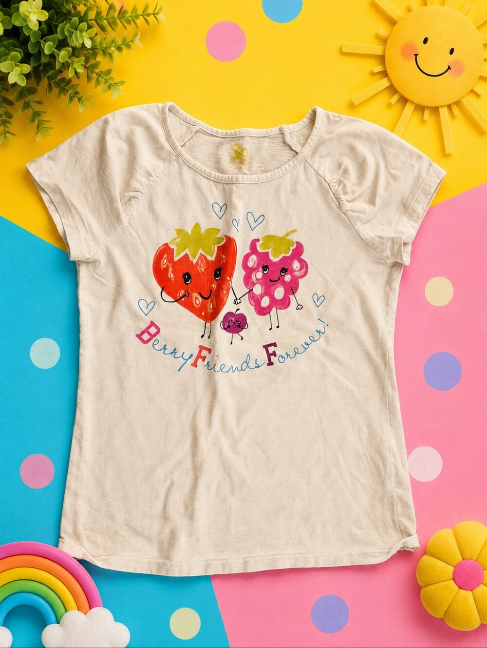 SO White Kids 'Berry Friends Forever' Graphic Tee with Colorful Berries